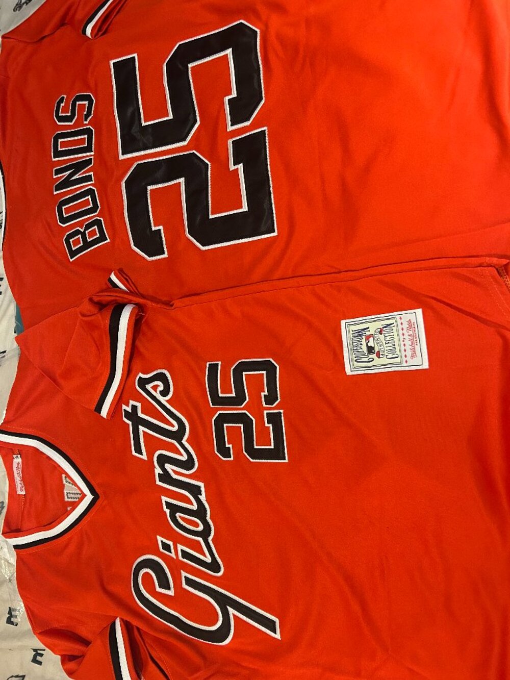 90s SAN FRANCISCO GIANTS BARRY BONDS Mens JERSEY M,L,XL,2X,3X byMitchell & Ness - Picture 2 of 6